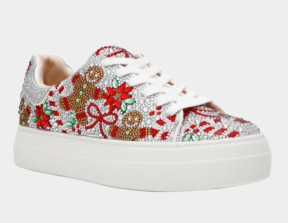 NEW BETSEY JOHNSON women's sidny platform sneakers in holiday multi